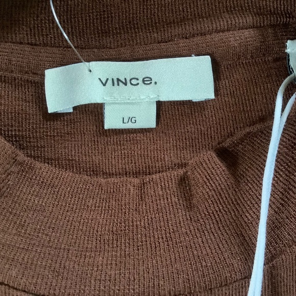 Vince 100% Wool Crew Neck Sweater Brown SZ L - Picture 10 of 15